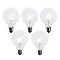 Sada 5 stmievateľných LED žiaroviek E27 s 3 stupňami G95 4W 450 lm 2700K