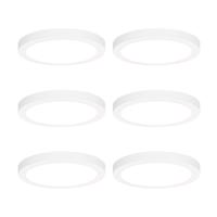Sada 6 ks Zapustené alebo prisadené bodové biele 22 cm vrátane LED 3 stupne stlmenie až teplé - Trans