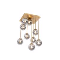 Smart plafondlamp goud 9-lichts met smoke glas incl. 9 Wifi G9 - Athens