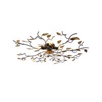 Smart plafondlamp zwart met goud 80 cm 4-lichts incl. 4 Wifi P45 - Foglie