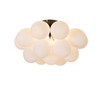 Smart plafondlamp zwart met opaal glas 4-lichts incl. 4 Wifi G9 - Uvas