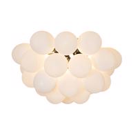 Smart plafondlamp zwart met opaal glas 6-lichts incl. 6 Wifi G9 - Uvas