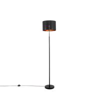 Smart vloerlamp zwart met goud rond incl. Wifi. A60 - VT