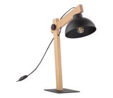 Stolná lampa OSLO 1xE27/15W/230V borovica/čierna