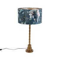 Stolová lampa bronzová s plyšovým tienidlom Ryba 35 cm - Pisos