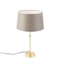 Stolová lampa zlatá / mosadz s ľanovým tienidlom taupe 35 cm - Parte