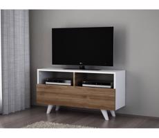 TV Stolík NOVELLA 50,6x90 cm biela/hnedá
