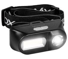 Vayox LED Stmievateľná nabíjacia čelovka 2xLED/5V IPX4 250 lm 4 h 2000 mAh