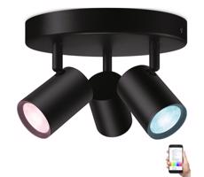 WiZ WiZ - LED RGBW Stmievateľné bodové svietidlo IMAGEO 3xGU10/4,9W/230V čierna Wi-Fi