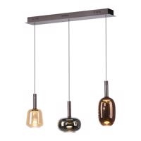 Závesná lampa čierna s viacfarebným sklom vrátane LED 3-svetiel Easylift - Irides